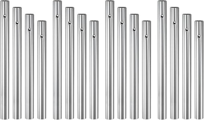 M METERXITY 16-Pack Wind Chime Tubes, 4 Sizes Aluminum Metal Wind Bell Empty Tubes for Outside/Adults Arts and Crafts/DIY [Silver]