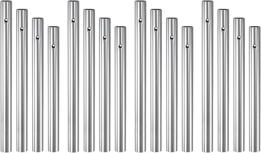 M METERXITY 16-Pack Wind Chime Tubes, 4 Sizes Aluminum Metal Wind Bell Empty Tubes for Outside/Adults Arts and Crafts/DIY [Silver]