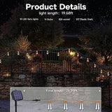 Solar Outdoor String Lights - 20Ft Vintage Hemp Rope