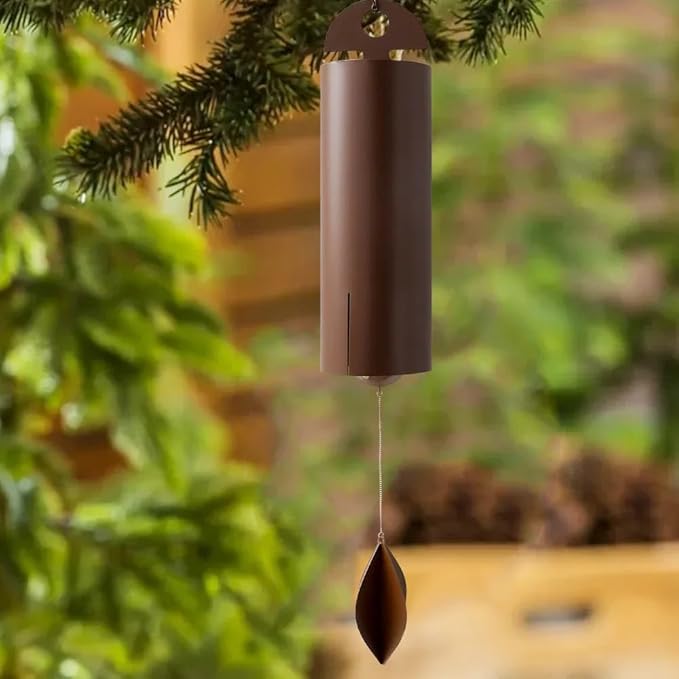 Outdoor Wind Chimes Heroic Windbell Antique Wind Bell, Deep Resonance Serenity Bell, Metal Cylinder Wind Chimes Windchime for Outdoor Garden, Patio, Porch Wind Bell, Deep Tone Sound (Brown)