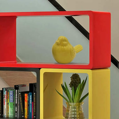 yhcdsea Decorative Chubby Bird Figure, Glazed Ceramic Cottage Animal Statue - Indoor/Outdoor Garden Decor Accent - Creative Gift (Yellow)