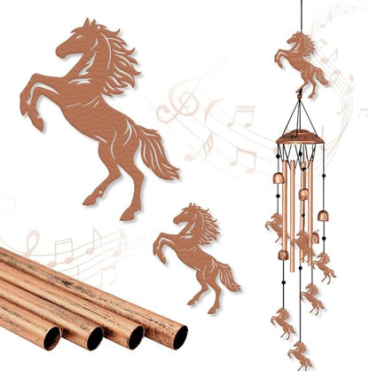 ORIGACH Galloping Horse Wind Chimes Metal Wind Chimes for Outside Gifts for Women Mom Grandma Deep Tone Suitable for Outdoor, Indoor, Balcony, Garden, Courtyard, Porch, 30-Inch Long