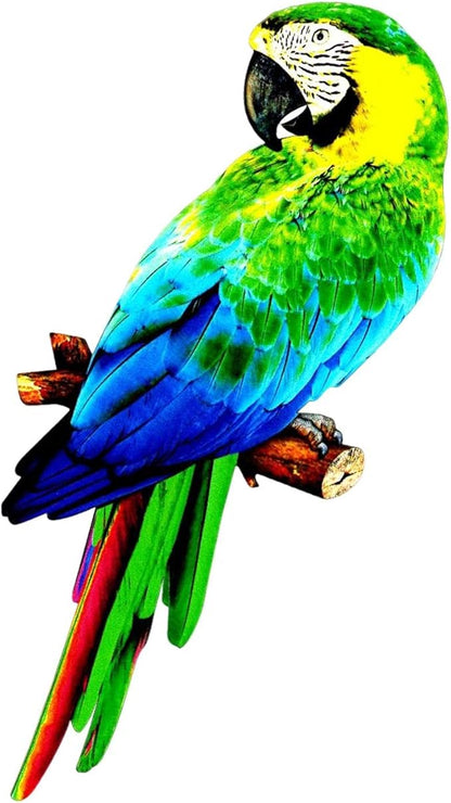 MagiDeal Artificial Parrots Figurines, Metal Birds Decoration, 2D Flat Parrot Craft Statue, Bird Model Photo Props, Macaw Sculpture for Outdoor Party Garden Lawn Yard Fence Decor, Style A