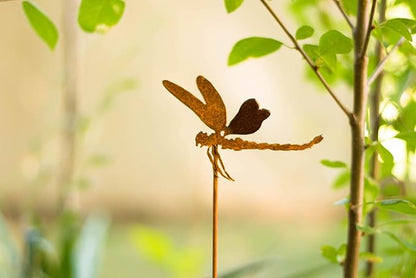 Dragonfly Garden Stake | Steel Construction with Real Rust Finish | Made in USA