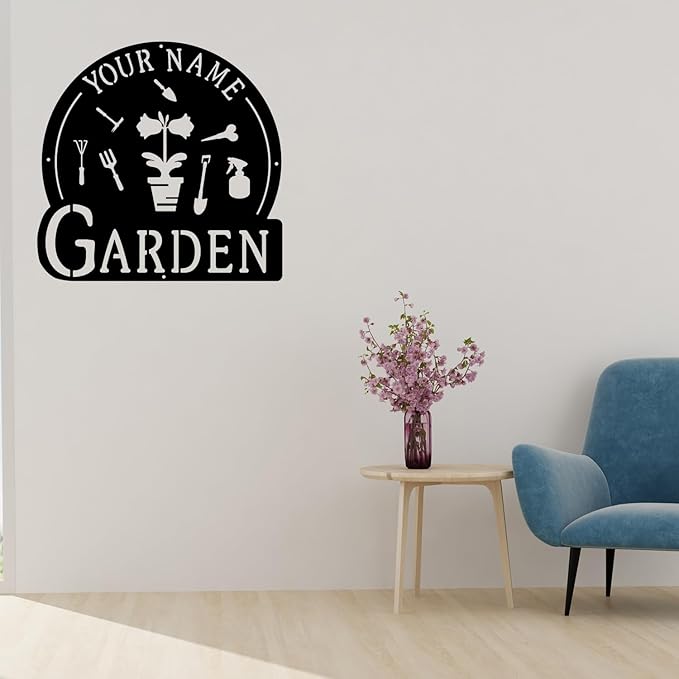CFC0121326 Personalized Metal Garden Sign, Custom Plaque for Women, Mom, Grandma - Rustic Decoration for She Shed, Potting Shed
