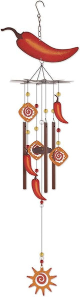 Sunset Vista Designs Southwest Collection - Large Rustic Metal Wind Chime, Chile Pepper