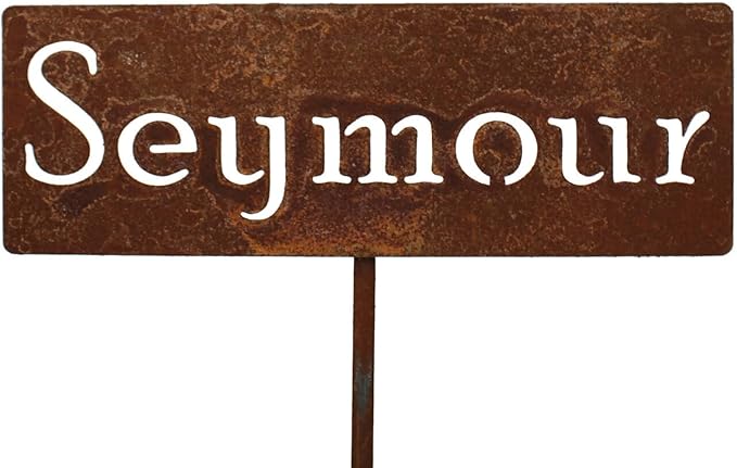 Classic Metal Garden Markers Clearance Items 20 to 33 Inches Tall (Seymour 20", Naturally Rusted)