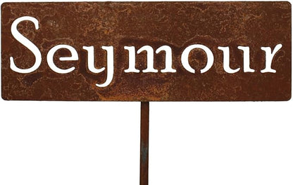 Classic Metal Garden Markers Clearance Items 20 to 33 Inches Tall (Seymour 20", Naturally Rusted)