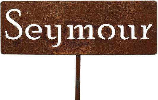 Classic Metal Garden Markers Clearance Items 20 to 33 Inches Tall (Seymour 20", Naturally Rusted)