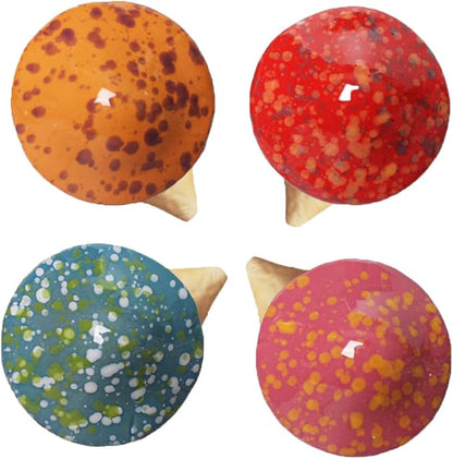 Mushroom Outdoor Decor 4pcs Colorful Ceramic Garden, Lawn, Plants Stake 6.89'' in Height
