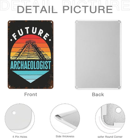 Patio Wall Decor Future Archaeologist Pyramid Vintage Signs Metal Horticulture Retro Home Wall Decor For Indoor And Outdoor Use,Happy And Funny Life Quotes 8X12inch