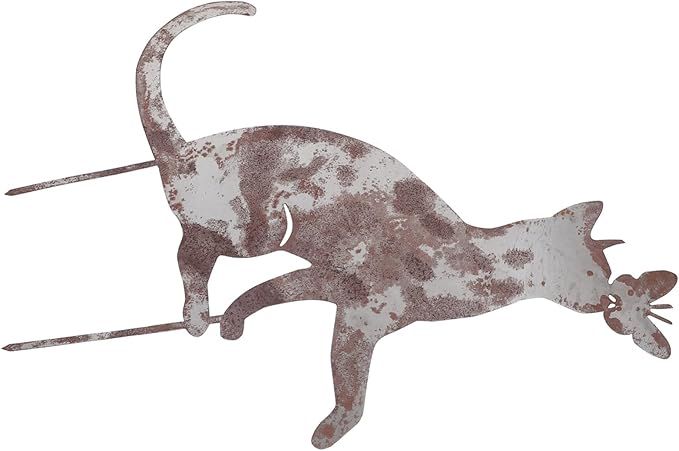 Milisten 1pc Iron Cat Lawn Ornament Stake Outdoor Decoration for Pathways and Gardens Rust-Resistant Cat Statue Charming Decor for