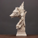 Garden Ornaments Decor Statue Outdoor,Abstract Unique Statue Sculpture Creative Statues and Sculptures Outdoor Decor for Garden,Resin Wolf Statue Wolf Head Abstract Sculpture Feather