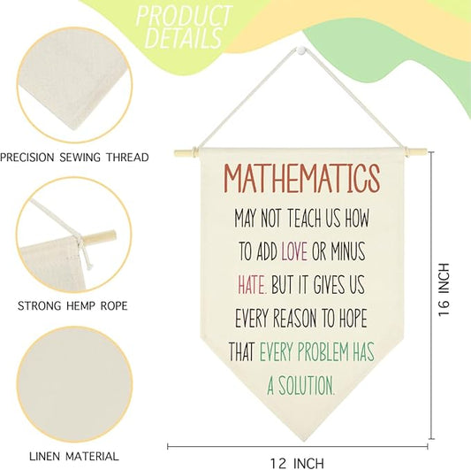 Funny Math Classroom Must Haves Hanging Pennant Flag Humorous Middle High School Hanging Flag Funny Mathematics Gift for Math Lover Teacher Student