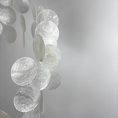 Wind Chimes for Outside Handmade White Capiz Shells Seashell Sea Glass Arts Windchime Beach Coastal Outdoor Crafts Garden Decor Gardening for Women Patio Finds