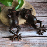 Cast Iron Lying Frog Statue Figurine Animal Decor,Decoration Ornaments for Home Garden,Rust (Frog-Small)