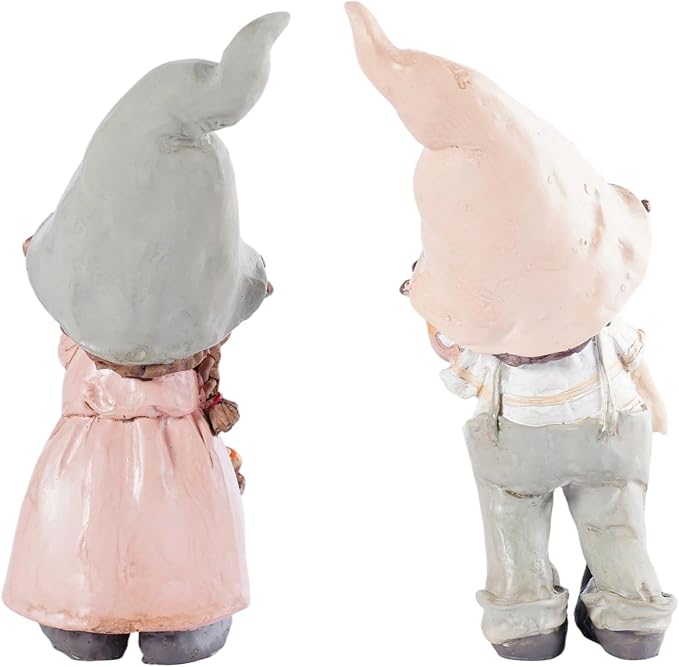 Fairy Garden Kit Set of 2 Whimsical Boy and Girl Mushroom Fairy Figurines Resin Miniature Fairies Garden Decor Accessories Outdoor Patio Yard and Summer Decorations for Home