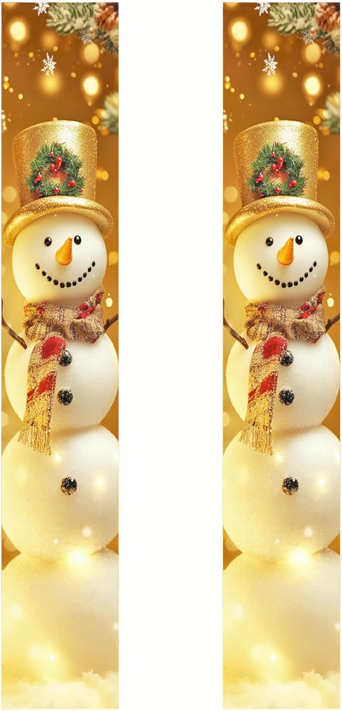 BlissYard Large Christmas Porch Banner Winter Snowman Banner 12x71 Inch Door Banners Decoration Winter Holiday Welcome Sign Front Door Porch Indoor Outdoor Festive Home Decor Hanging Vertical Flag