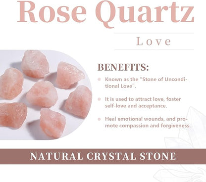 rockcloud Rose Quartz Raw Stones Wind Chime Home Garden Decoration Figurine