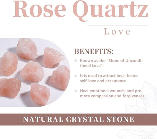 rockcloud Rose Quartz Raw Stones Wind Chime Home Garden Decoration Figurine