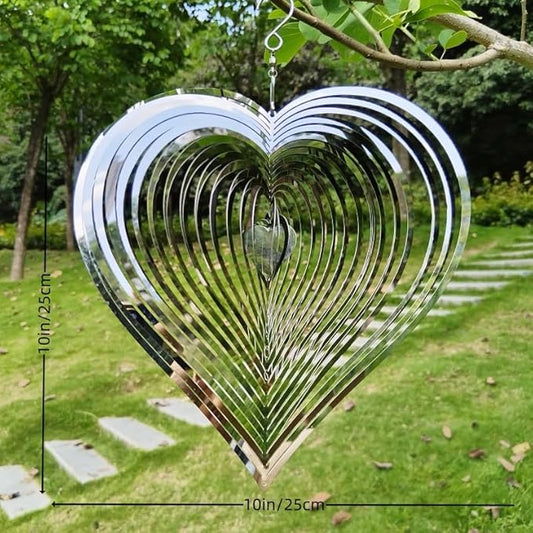 Wind Spinners Outdoor Yard Spinners - Metal Wind Spinner Outdoor Clearance, Spiral Crystal Wind Spinner, Wind Chimes for Outside, Garden Wind Spinners, （10 inch）