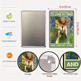 Enter The Garden Metal Sign：Women's Garden Gift for Yard For Outside Outdoor Sians Gardening Gifts 12" x 8"