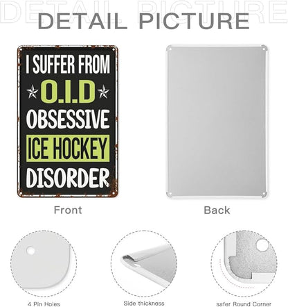 patio wall decor Obsessive Love Ice Hockey vintage signs Man Cave Bathroom Wall Decor Retro Metal Sign for Home,Office,Yard,Garage,or Man Cave Funny Quotes & Life Inspiration 8X12inch
