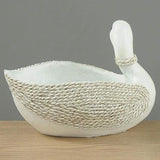 Garden Ornaments Decor Statue Outdoor,Abstract Unique Statue Sculpture Creative Statues and Sculptures Outdoor Decor for Garden,Simulation White Duck Model Statue Resin Sculpture Sundries