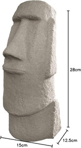 EMSCO Group Easter Island Head Statue – Natural Granite Appearance – Made of Resin – Lightweight – 28” Height