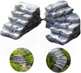 2Pcs Miniature Stone Steps Figurines Fairy Garden Ornaments, Miniature Garden Stairs Accessories Micro Landscape Decoration, Bonsai Ornament