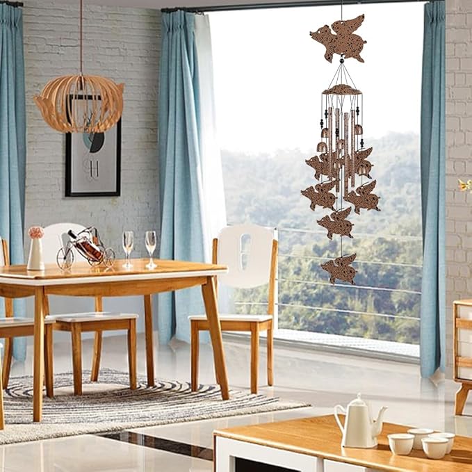 Flying Pigs Wind Chimes for Garden, Home, Balcony, Yard, Outdoor Decoration, Pig Wind Bells, Memorial Wind Chime, Wind Catcher, Blessing Wind Bells Xmas Gifts for Mom, Grandma, Family, Women, Friend