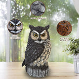 Solar Powered Owl Garden Statue Outdoor Decoration with Solar Lights Sculpture for Porch Patio Lawn and Yard Decoration Christmas Housewarming Gift for Mom