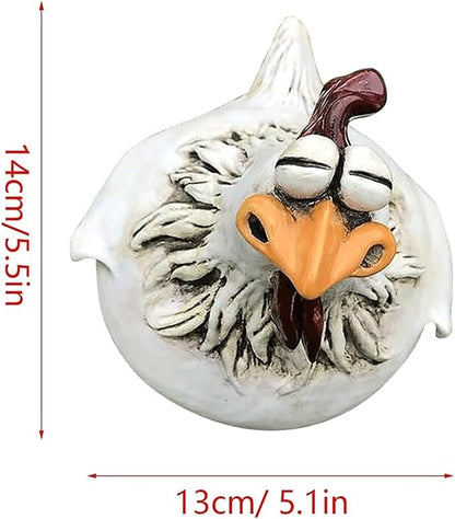 Garden Statues Funny Face Chicken Fence Ornament Resin Ornament Hanging Foot Chicken Yard Statue Outdoor Chicken Decor Garden Statues Yard Ornaments Decor