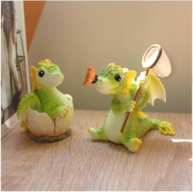 Garden Statue Resin Garden Figurine Creative Animal Statue Portable Garden Sculpture for Yard Lawn Porch Ornament 2PCS