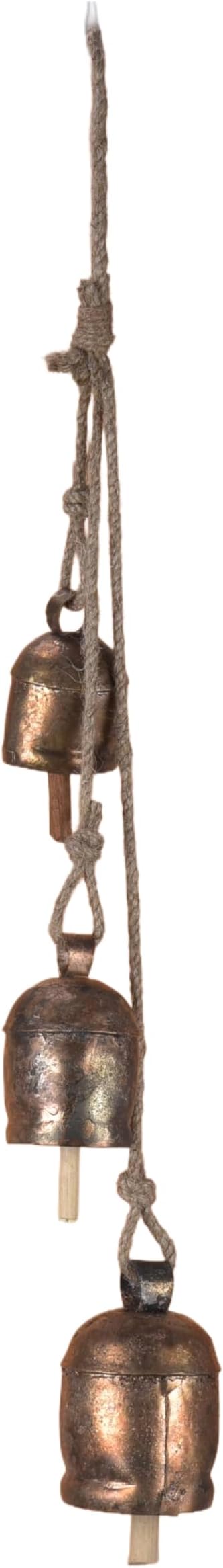 Wind Chimes for Outside – Metal Hanging Wind Bell Set with Bronze Finish, Rustic Entryway & Balcony Decor - 20" Farmhouse Wind Chimes - Indoor Outdoor Bells for Porch or Garden, Christmas Bells