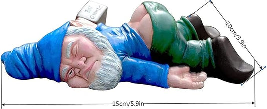 Funny Drunk Dwarf Garden Gnome Statues Decoration, Creative Dwarf Garden Statue Decoration, Drunk Gnome Resin Sculpture Novelty Gift for Outdoor Indoor Patio Yard Lawn Porch Ornament Decor