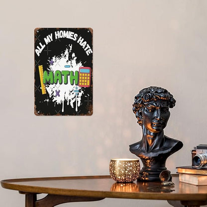 Vintage Metal Tin Sign All My Hate Mathch Wall Decor for Home,Garden,Yard,Patio,Office,Dorm,& More 8x12 inches Retro & Funny Room Decorations