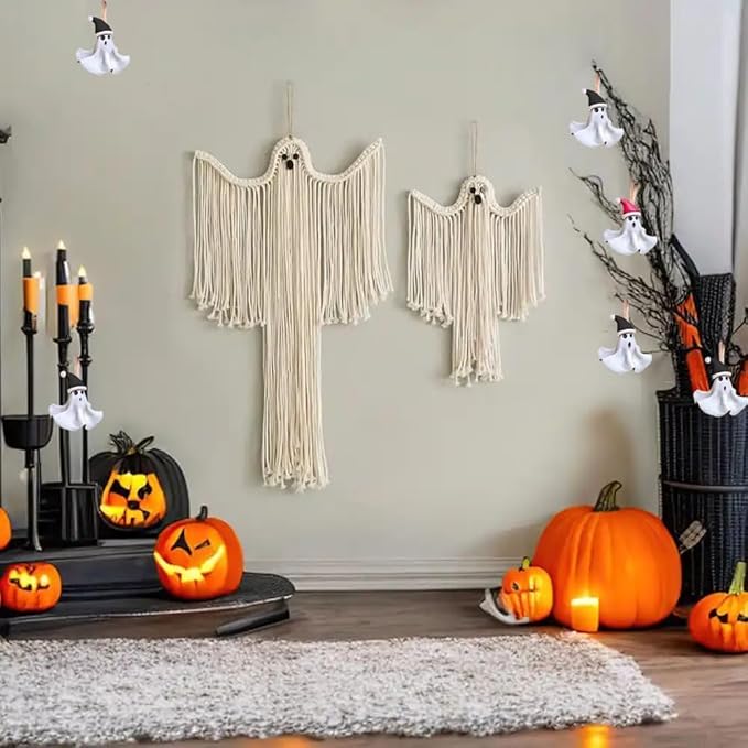 6 Pack Halloween/Christmas Decorations Outdoor Indoor,Cute 3D Resin Ghost Decoration,Halloween Ghost Hanging Ornaments for Home Outside Porch Garden Yard Lawn Party Decorations (6 Pack)