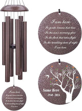 Personalized Wind Chimes, Sympathy Wind Chime Life Tree, in Loving Memory Windchimes, Memorial Gifts for Loss of Loved Dad/Mom, Bereavement Condolences Gifts Outside (Produced in USA)