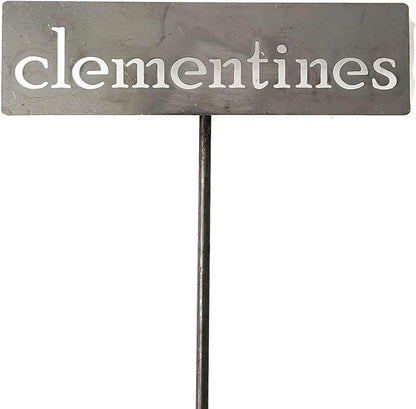 Classic Metal Garden Markers 19 Inches Tall (clementines, Raw, Unfinished Steel (will rust with time))