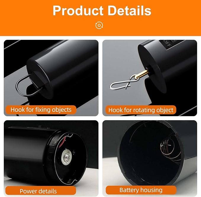 2 Pack Wind Spinner Motor Hanging Display Motor Battery Operated 24 RPM Rotating Motor Multi-Purposes for Wind Spinner Mobile Yard Decor Hanging Ornament Outdoor Sculptures-Medium Speed (2 Pcs Black)