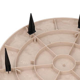 Outdoor Stepping Stones Garden Pathway Stones Landscape Stones 15.71in Round Polypropylene Resin with 6 Ground Stakes for Lawn Decor Walkway (Beige)