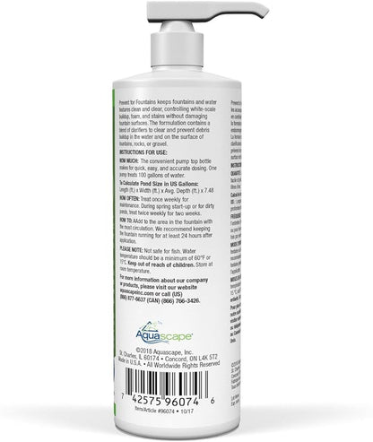 Aquascape Prevent Water Treatment for Fountains, Waterfalls, Rock and Gravel, Prevent White-Scale Buildup, Stains, Foam and Other Unsightly Water Conditions | 4 (16-Ounces)