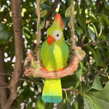 Hanging Resin Parrot Decor Tiki Bar Decorations Outdoor Tropical Yard Pool Decorations Indoor Hanging Bird Statue for Tree Plant Patio Garden Lawn Porch Balconies Decor(Green)