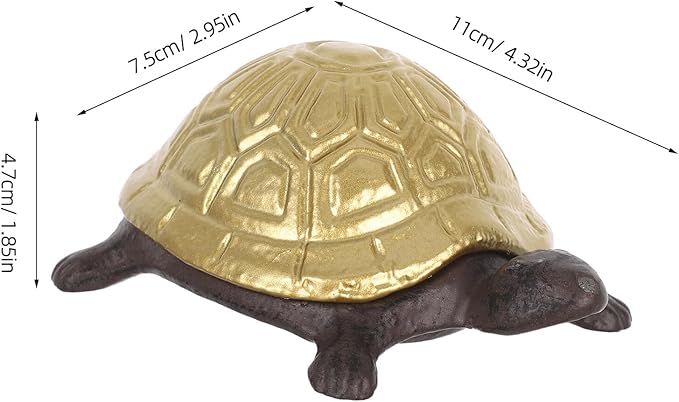 Cast Iron Turtle Key Hider Outdoor Garden Decoration Hidden Extra Key Box Decorative Iron Statue for Yard Security and Jewelry Storage