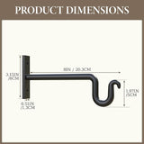 Plant Hook Plant Hanger, 2 Pack 8 Inch Plant Bracket, Metal Plant Wall Hooks for Hanging Flower Basket, Lanterns, Bird Feeder, Wind Chimes Indoor & Outdoor.