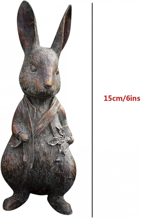 Beatrix Potter Ornament Set, Peter Rabbit, Jemima Puddle-Duck, Mrs Tiggy-Winkle, Benjamin Bunny, Hand Cast Stone Garden Statue Ornament, Outdoor Easter Decorations (Peter Rabbit)