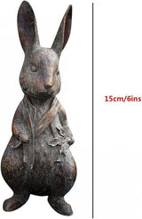 Beatrix Potter Ornament Set, Peter Rabbit, Jemima Puddle-Duck, Mrs Tiggy-Winkle, Benjamin Bunny, Hand Cast Stone Garden Statue Ornament, Outdoor Easter Decorations (Peter Rabbit)