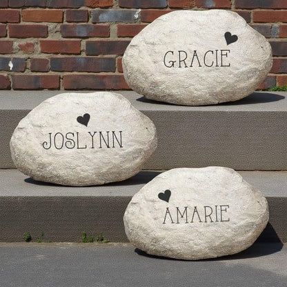 Personalization Universe Reasons Why Custom Garden Stones - Heart-Shaped, Durable Resin Outdoor Decor - Personalized Stepping Stones for Family Garden, Small 4" x 3.88"