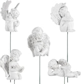Kisangel Angel Wings Ornaments Resin Garden Sculpture 2.8 Inch Decorative Angel Wing Statue for Outdoor Patio Lawn Decor
